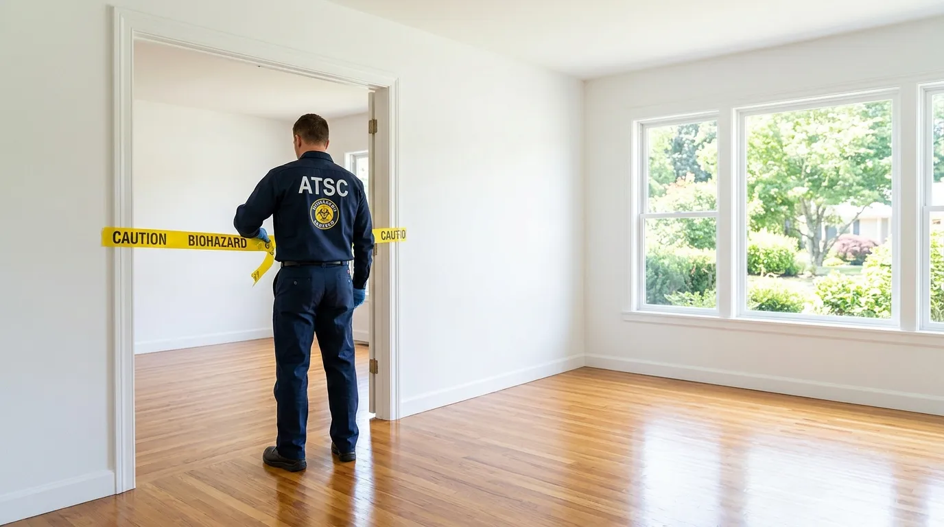 Certified biohazard cleanup crew performing Decomposition Cleanup in Economy